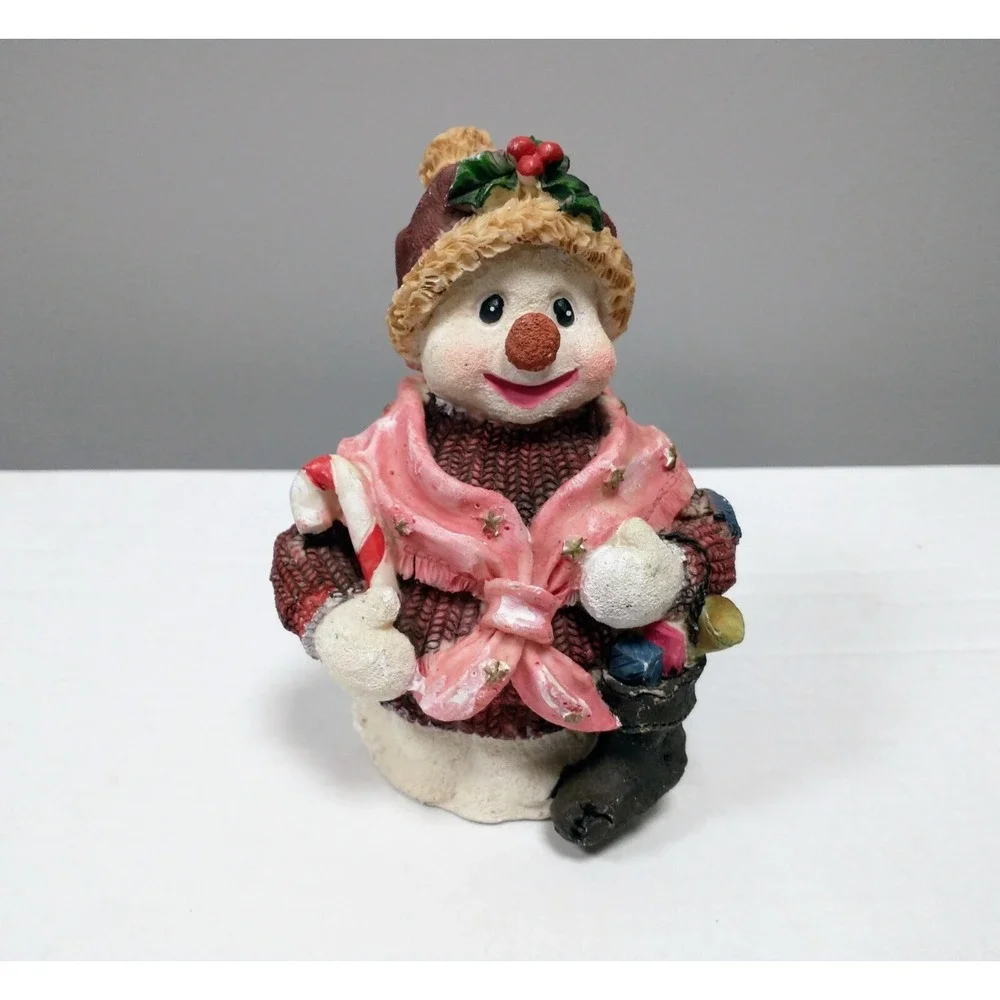 Vintage Christmas Holiday Snowman Hand Painted Ornaments Lot Of 4 Assorted